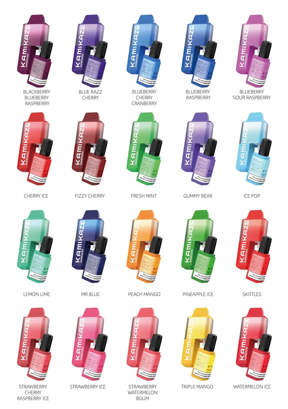 Kamikaze 5000 Puffs Prefilled Vape Pod Kit - Box of 5