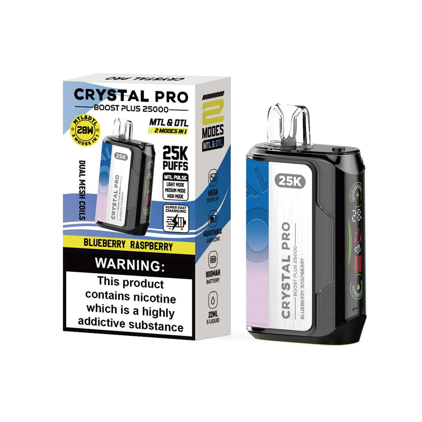 Crystal Pro Boost Plus 25000 Prefilled Vape Pod Kit - Box of 5