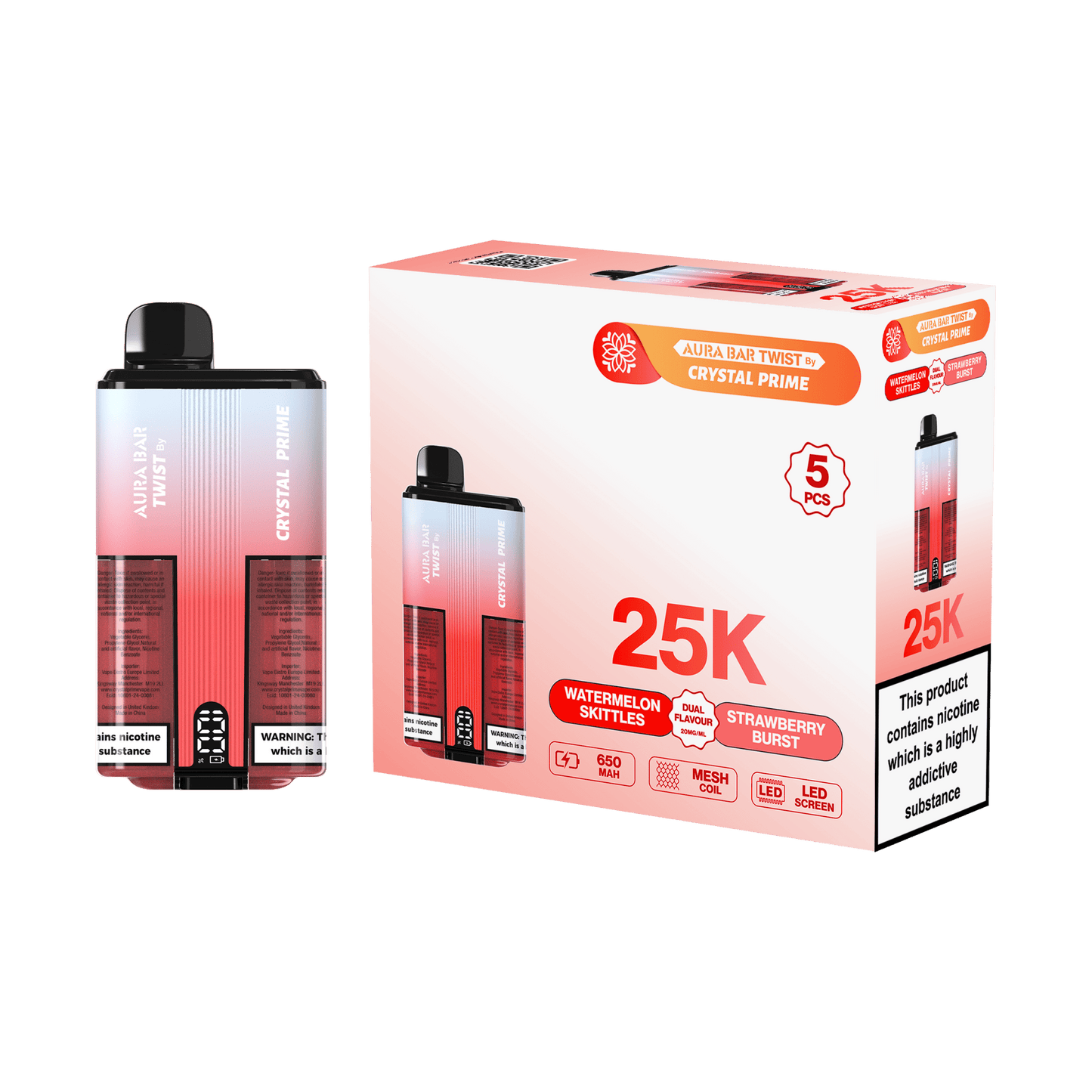 Aura Bar Twist 25000 Puffs by Crystal Prime - Box of 5