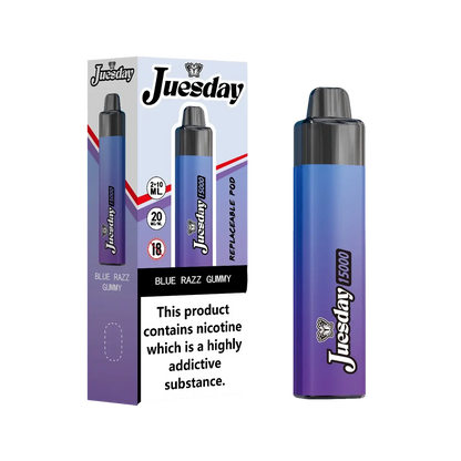 Image Of Juesday 15000 Puffs Prefilled Vape Kit - Box of 10-With Blue Razz Gummy