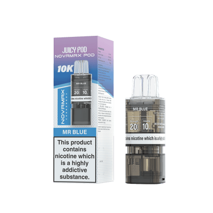 Juicy Pod Novamax 10k Replacement Pods, Mr Blue Flavour