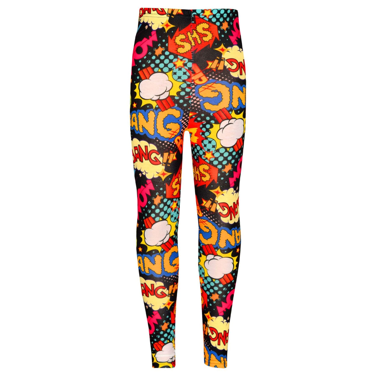 Kids Girls Wow Bang Boom Print Skater Dress Hooded Crop Top Legging - Image 2