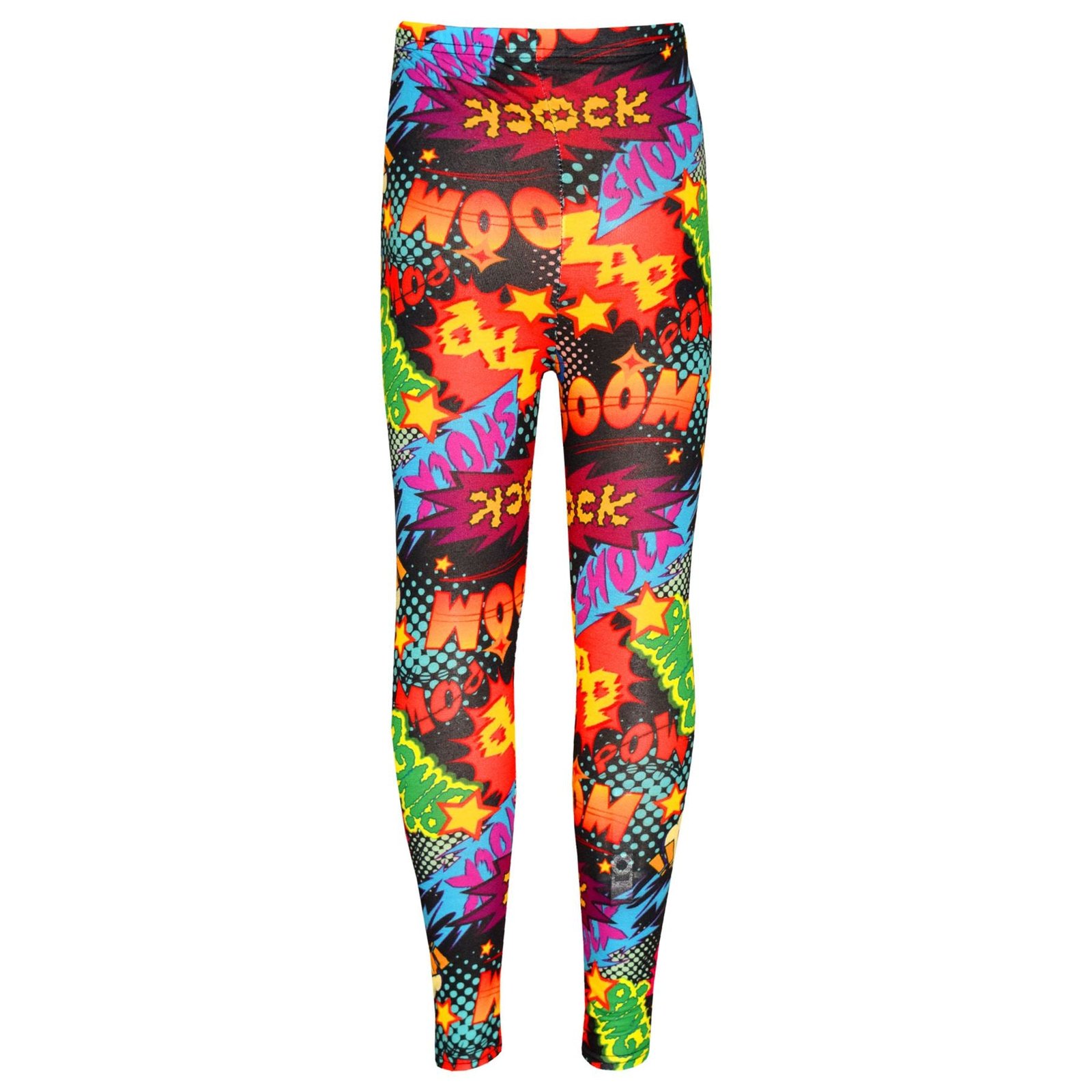 Kids Girls Wow Bang Boom Print Skater Dress Hooded Crop Top Legging - Image 3