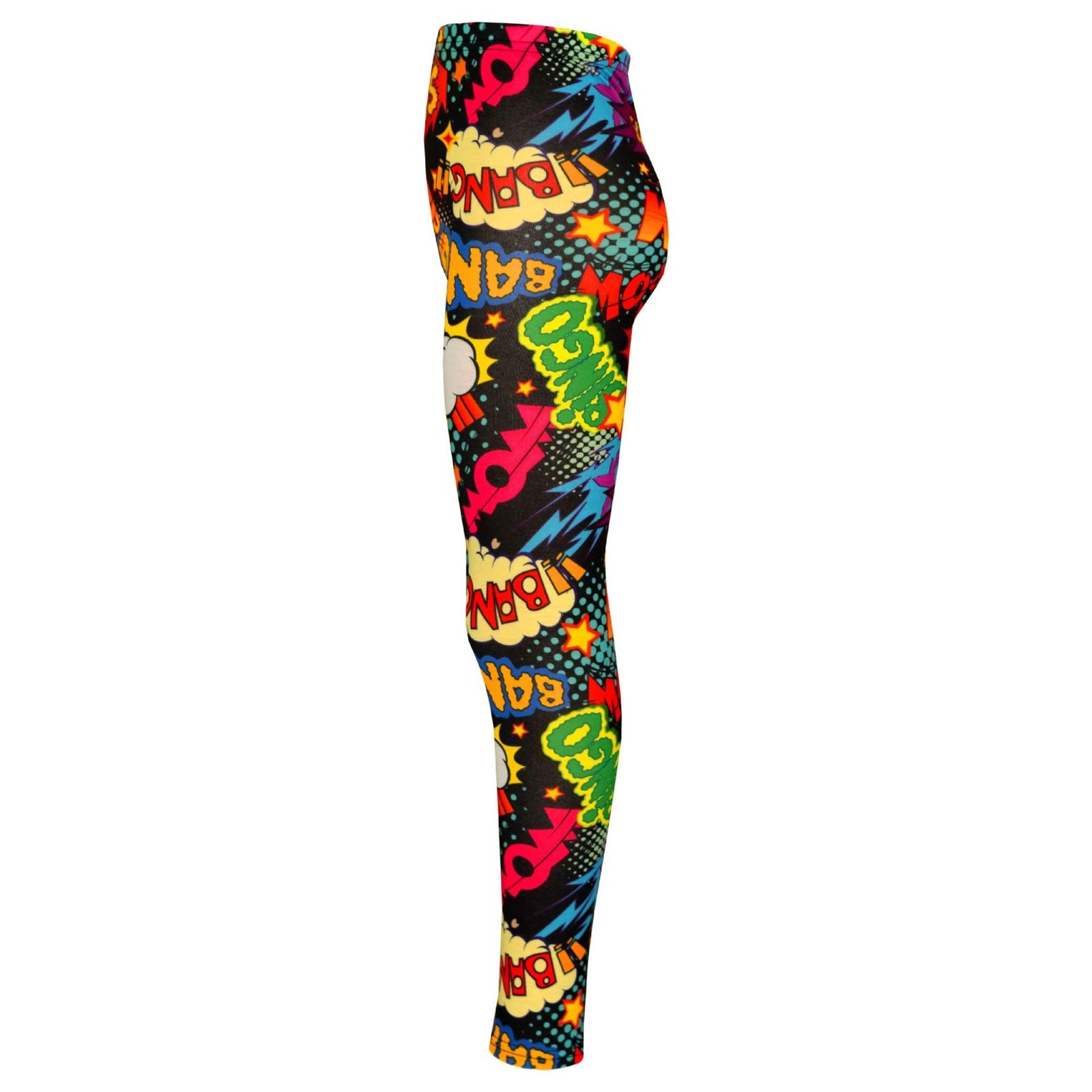 Kids Girls Wow Bang Boom Print Skater Dress Hooded Crop Top Legging - Image 4