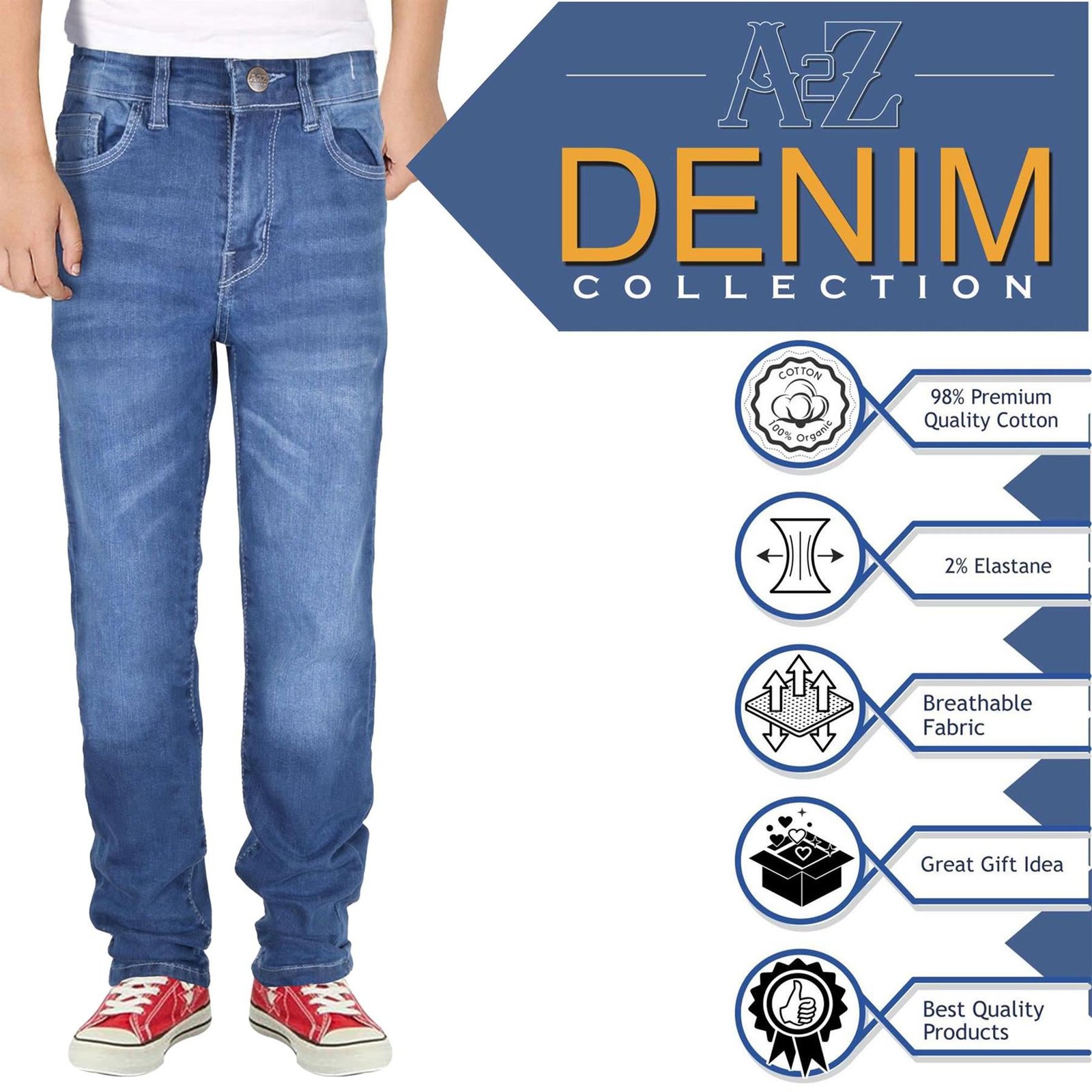A2Z 4 Kids Boys Relaxed Straight Fit Cut Jeans for Teens Cotton Jean Age 5-13 Yr - Image 17