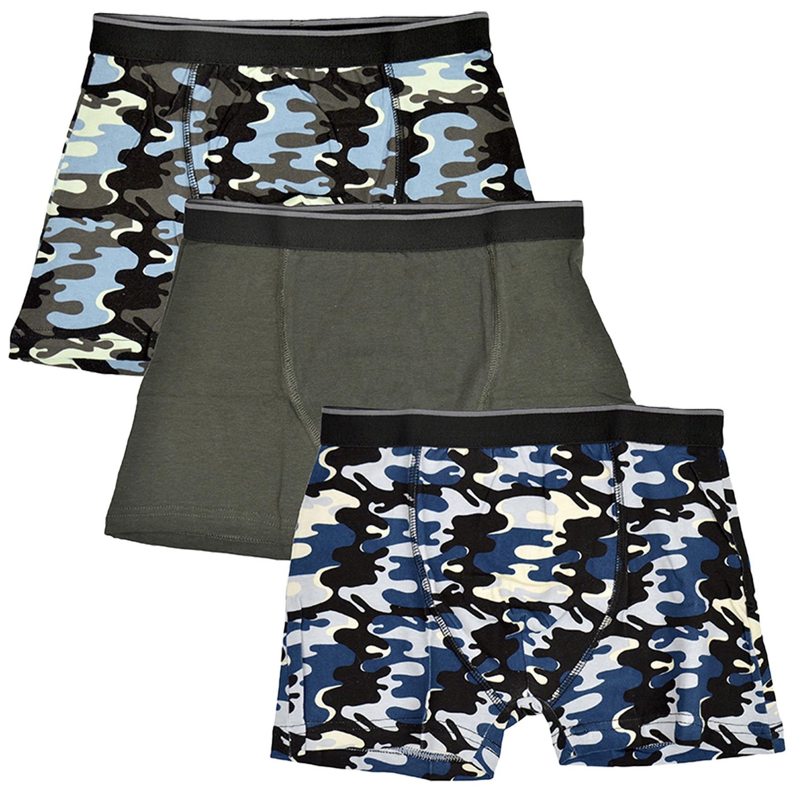 A2Z 4 Kids Boys Boxer Pack Of 3 Plain Camouflage Knickers Cotton Mix Underpants - Image 5