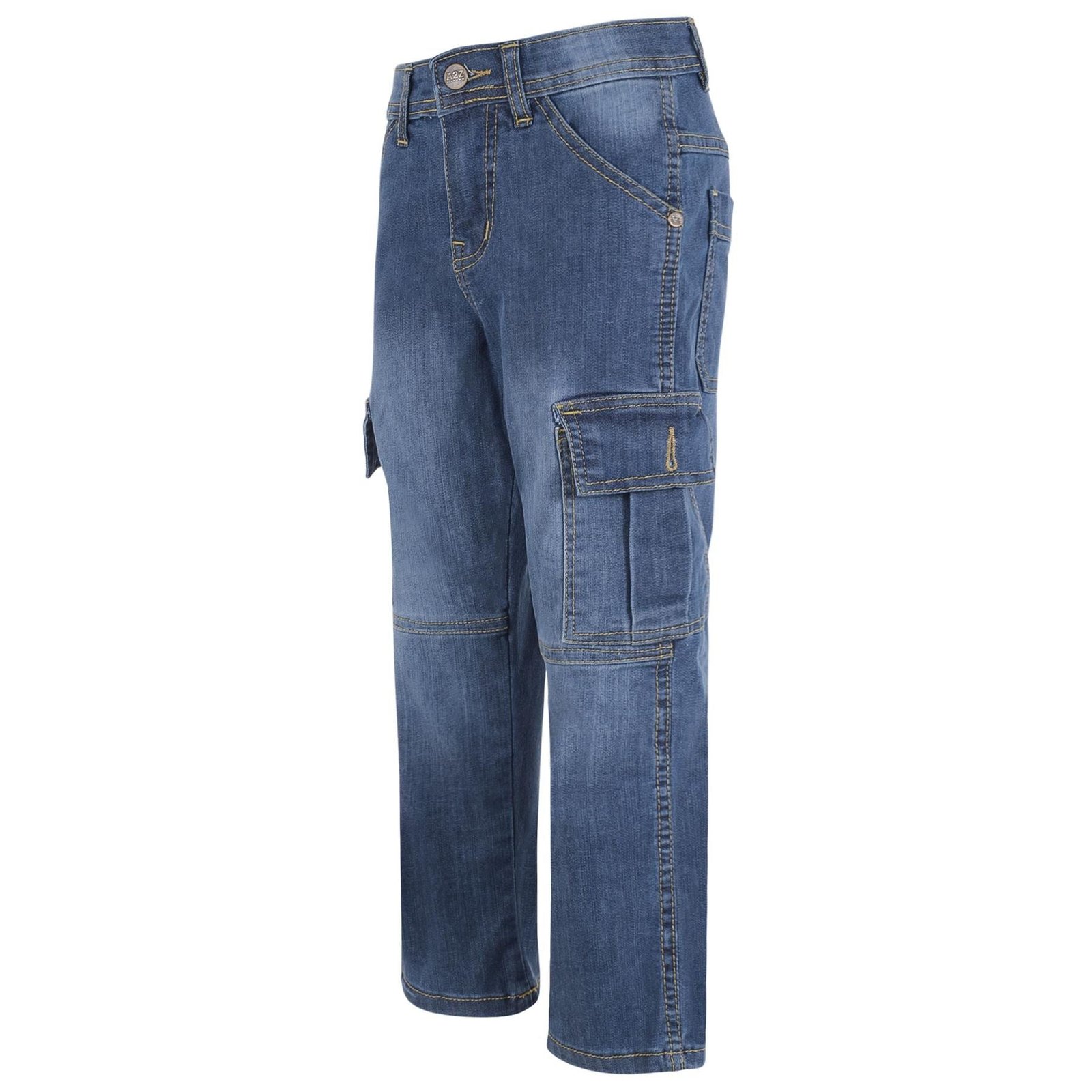 Kids Boys Cargo Denim Pant Stylish 6 Pocket Denim Jeans Stretchy Comfort Pant - Image 10