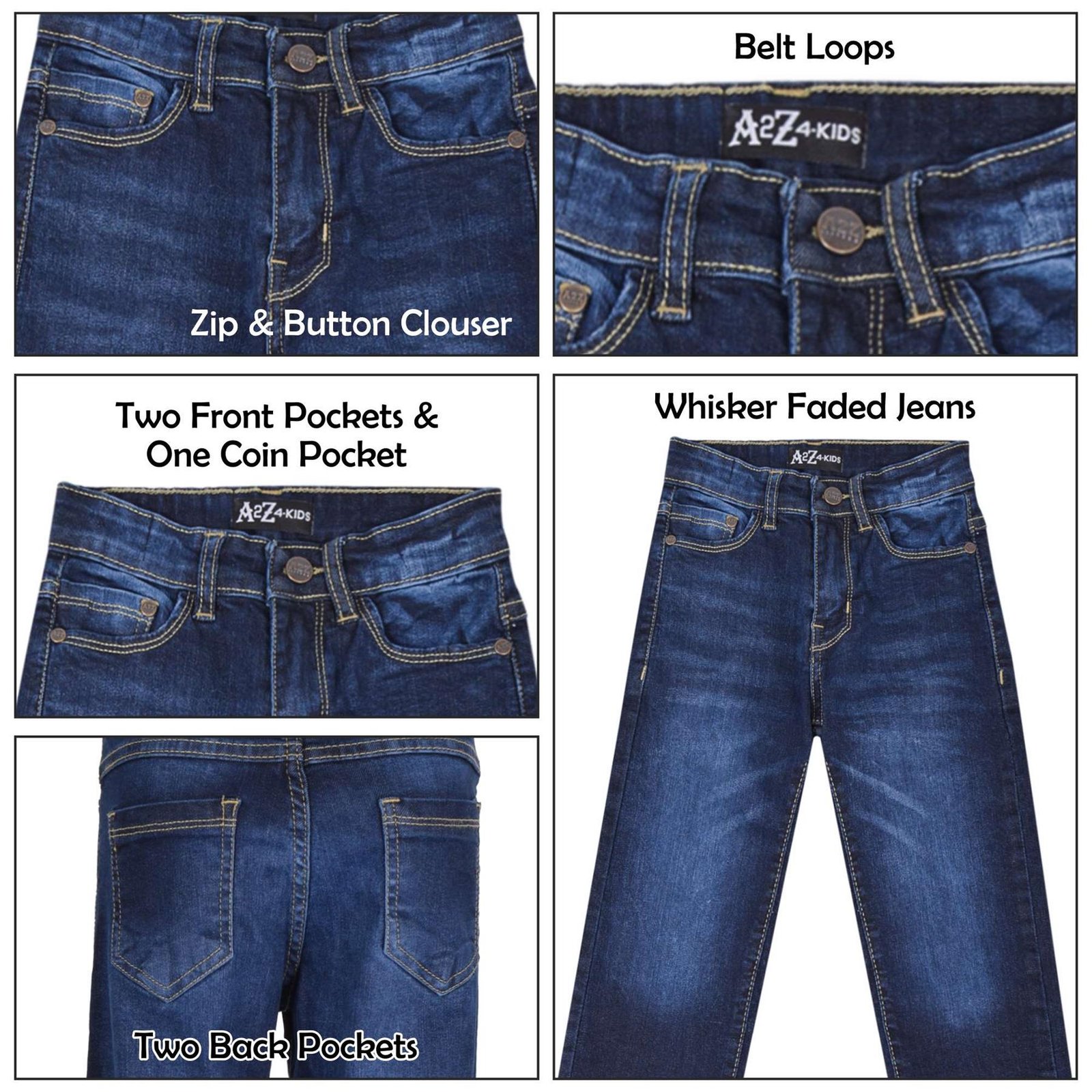 A2Z 4 Kids Boys Relaxed Straight Fit Cut Jeans for Teens Cotton Jean Age 5-13 Yr - Image 6