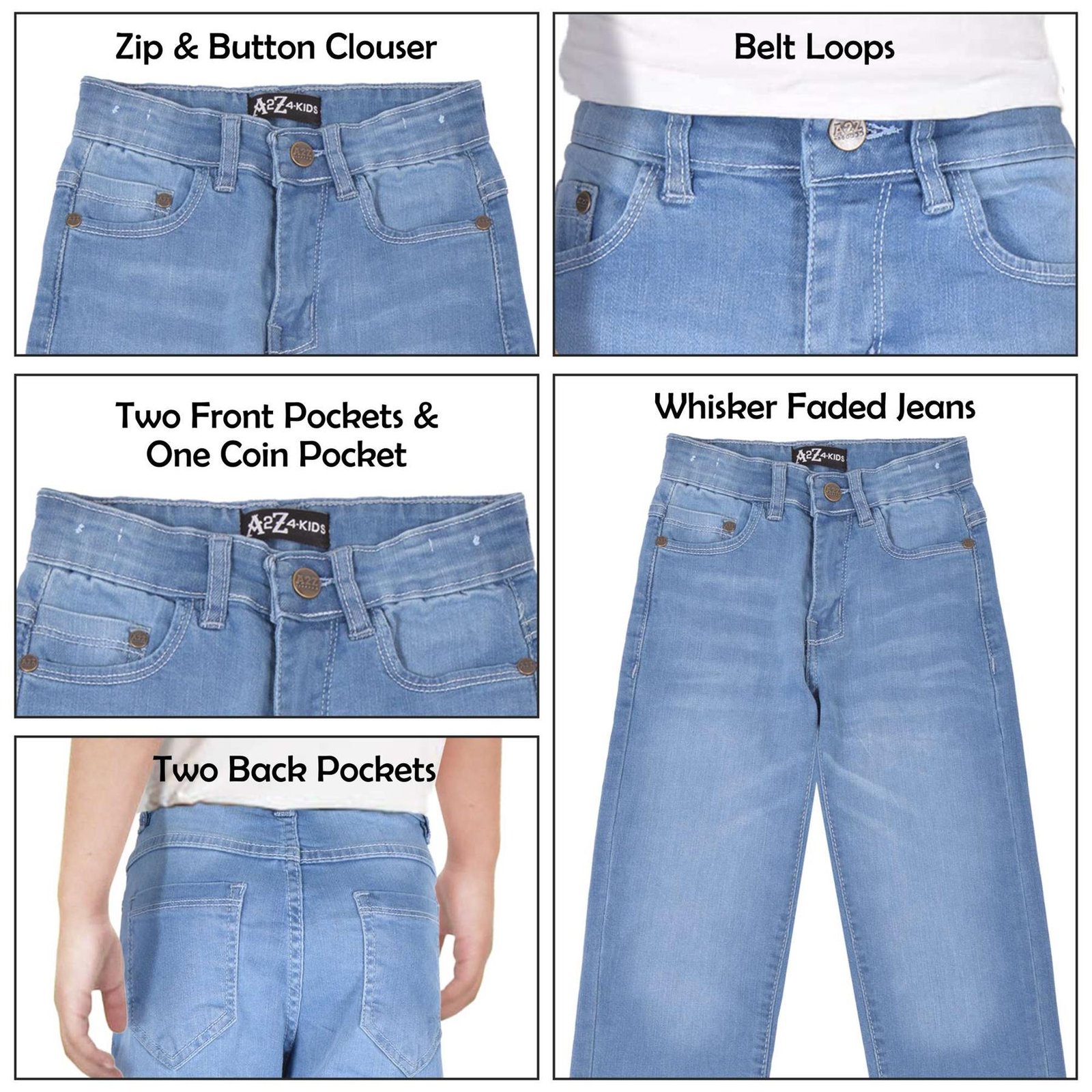 A2Z 4 Kids Boys Relaxed Straight Fit Cut Jeans for Teens Cotton Jean Age 5-13 Yr - Image 8