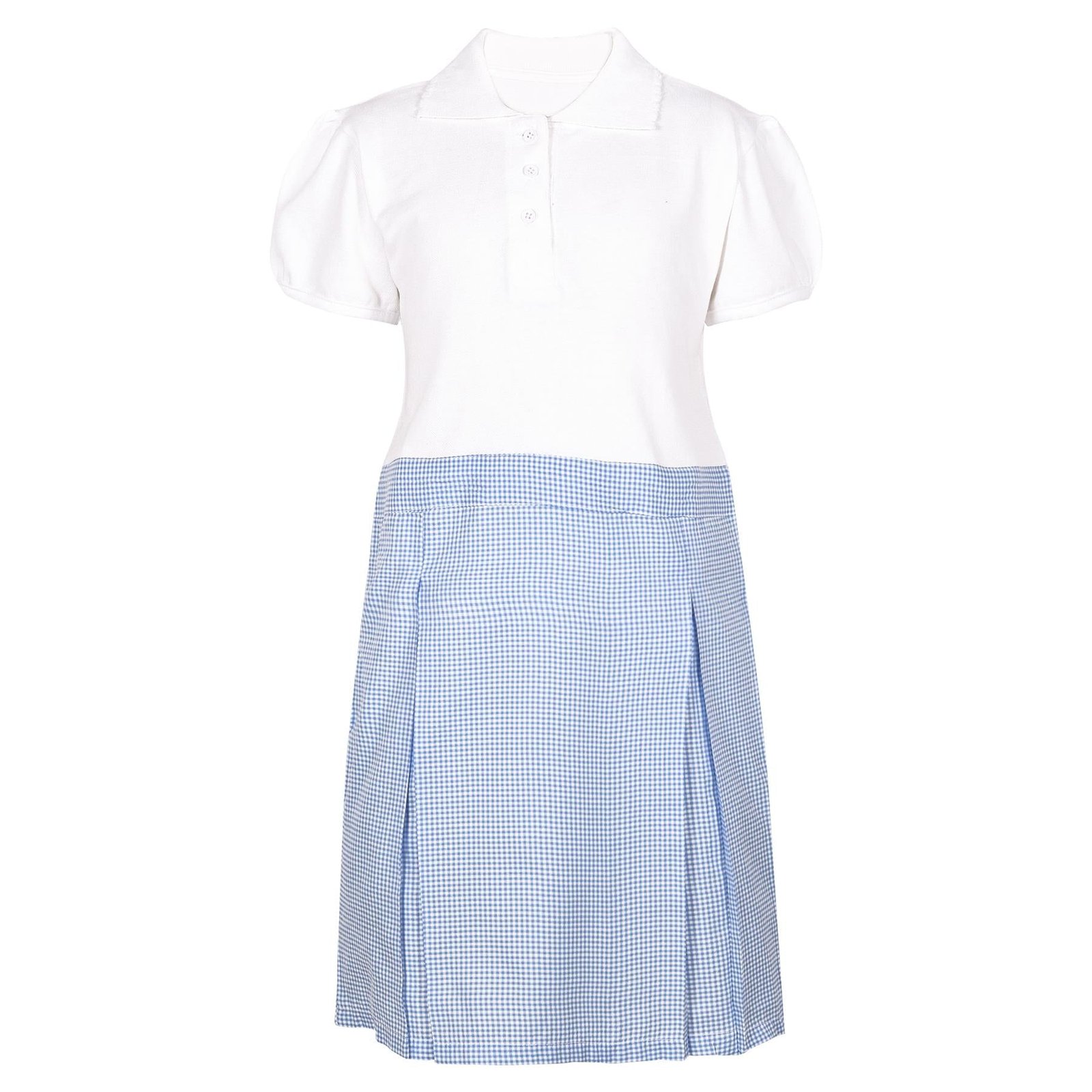Kids Girls 2 Pack School Uniform Dress Gingham Pleated Comfortable Summer Dress - Image 3