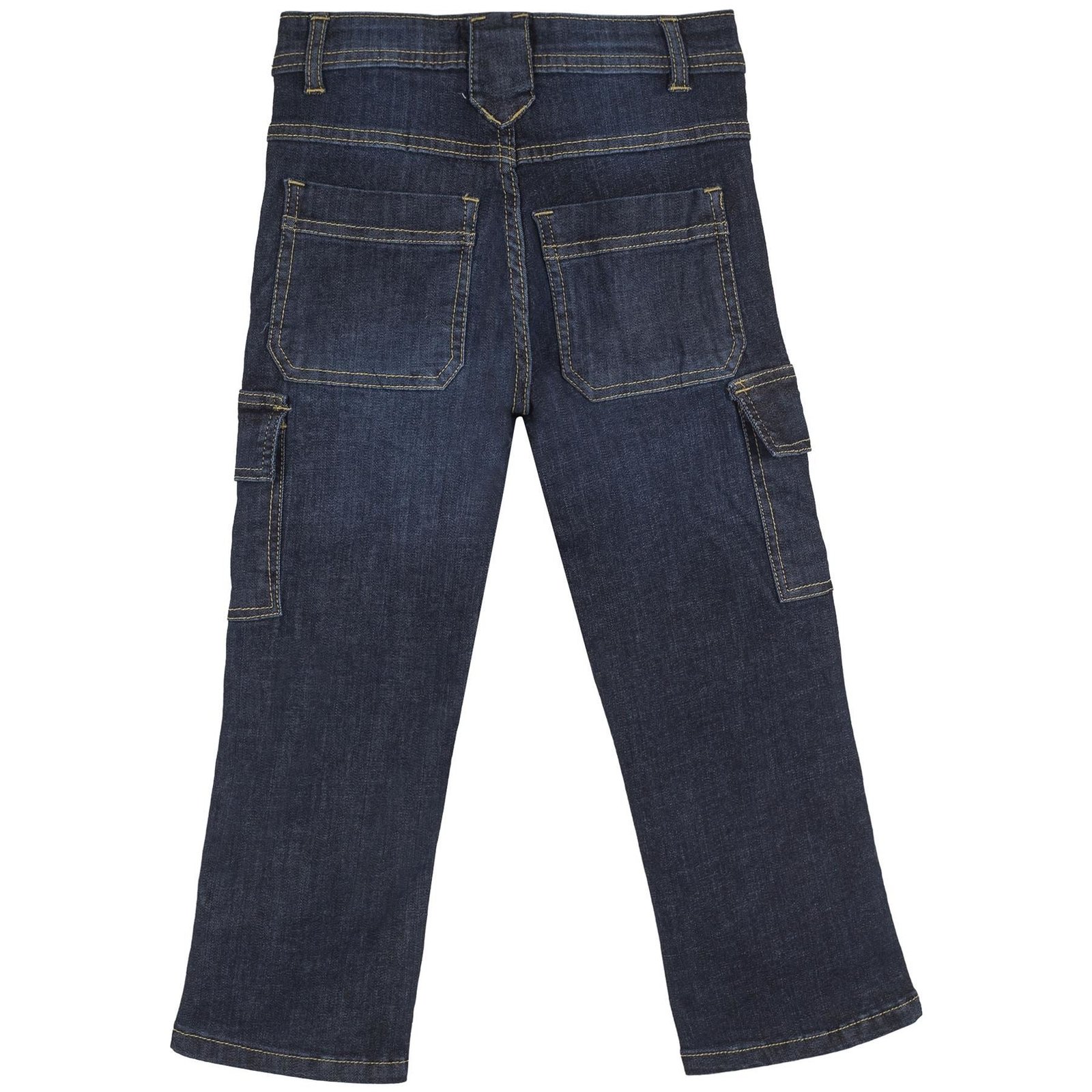 Kids Boys Cargo Denim Pant Dark Blue 6 Pocket Denim Jeans Stretchy Comfort Pant - Image 5