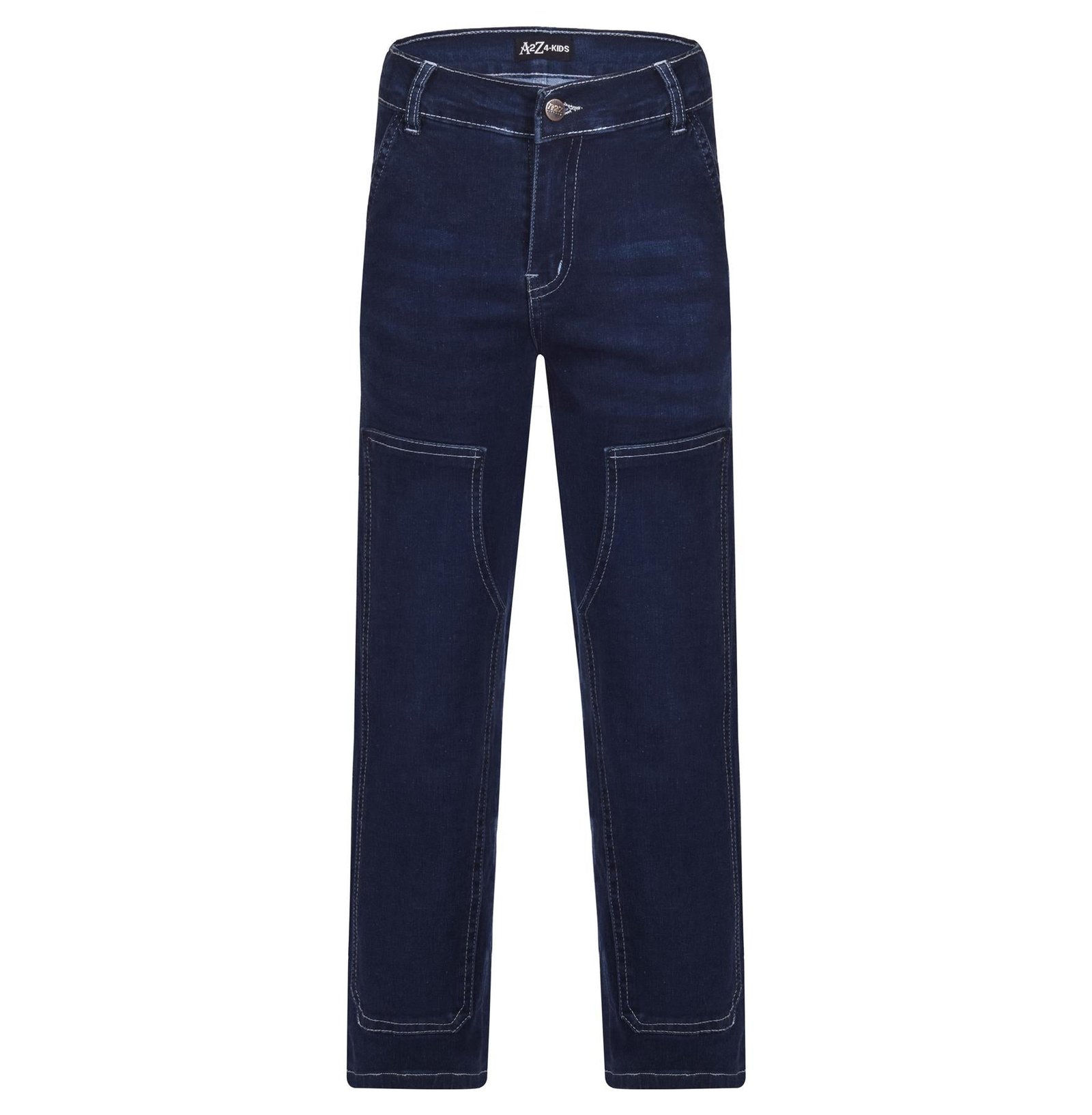 Kids Girls Boys Denim Jeans Stitch Pocket Tailored Fashion Pants With Belt Loops - Image 2