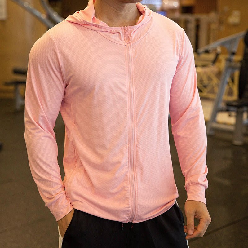 Sunscreen Men's Thin Sports Fitness Jacket Track And Field Training Suit - Image 5