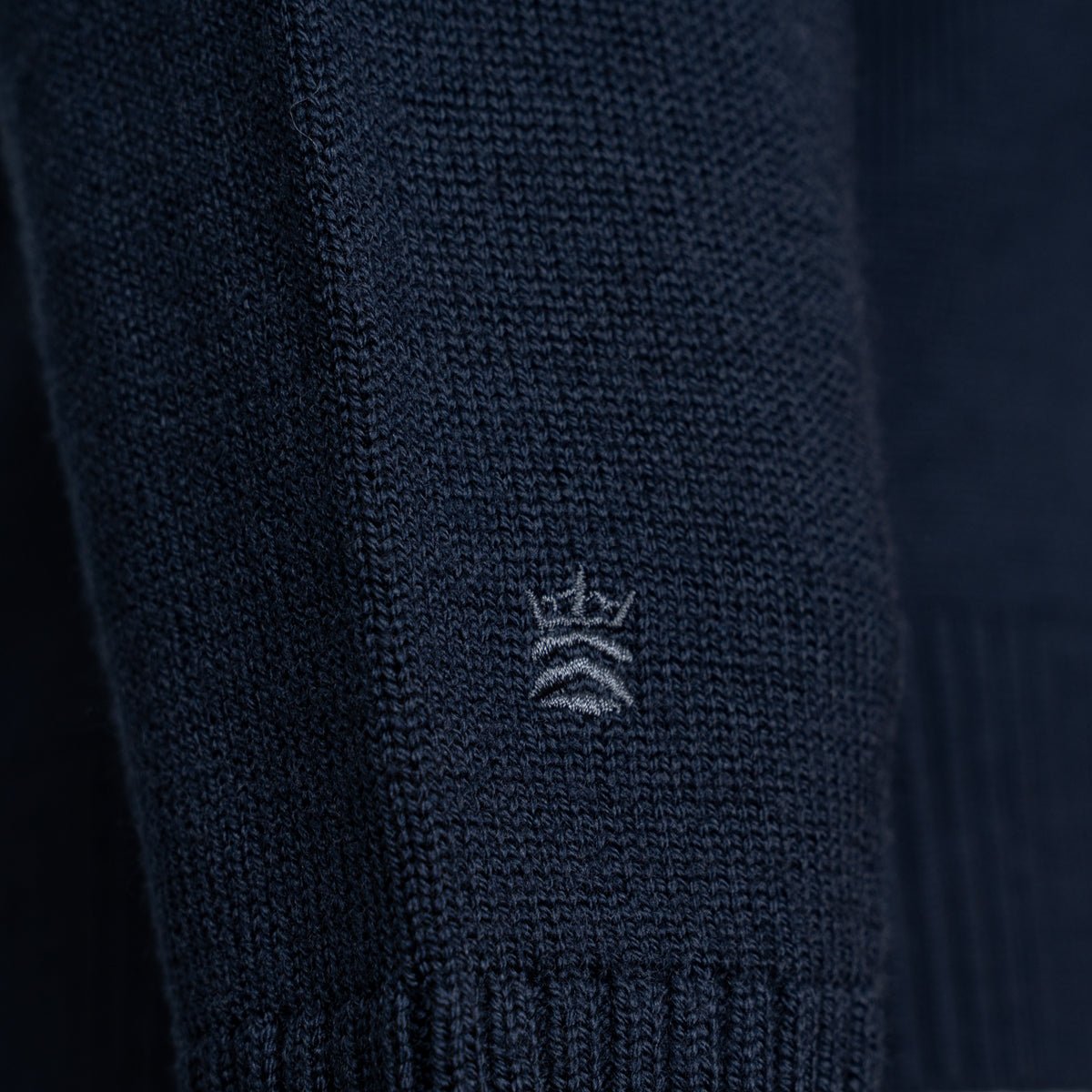 Merino Polo Neck Sweater - Navy - Image 3