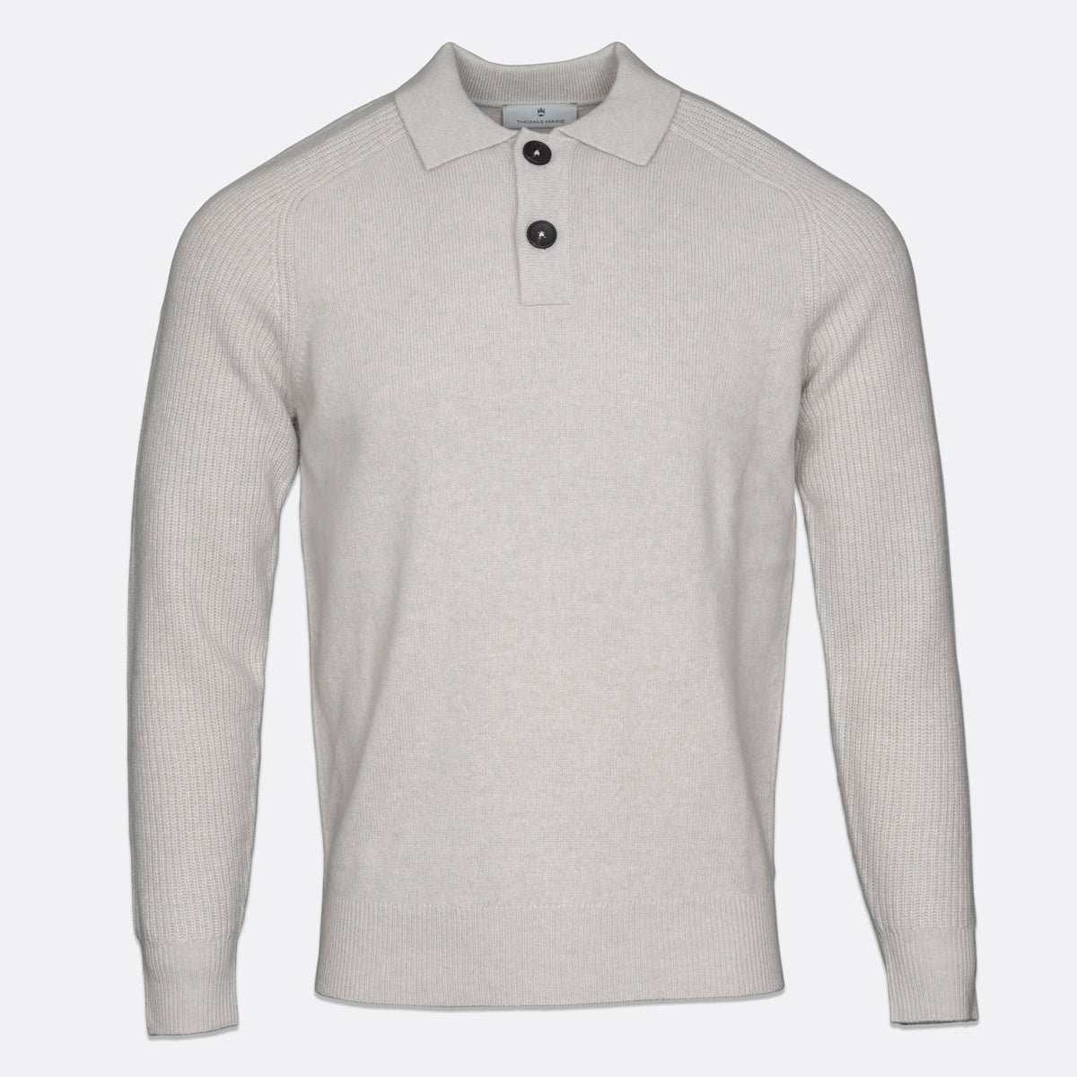 Lambswool Polo Neck Sweater – Ecru