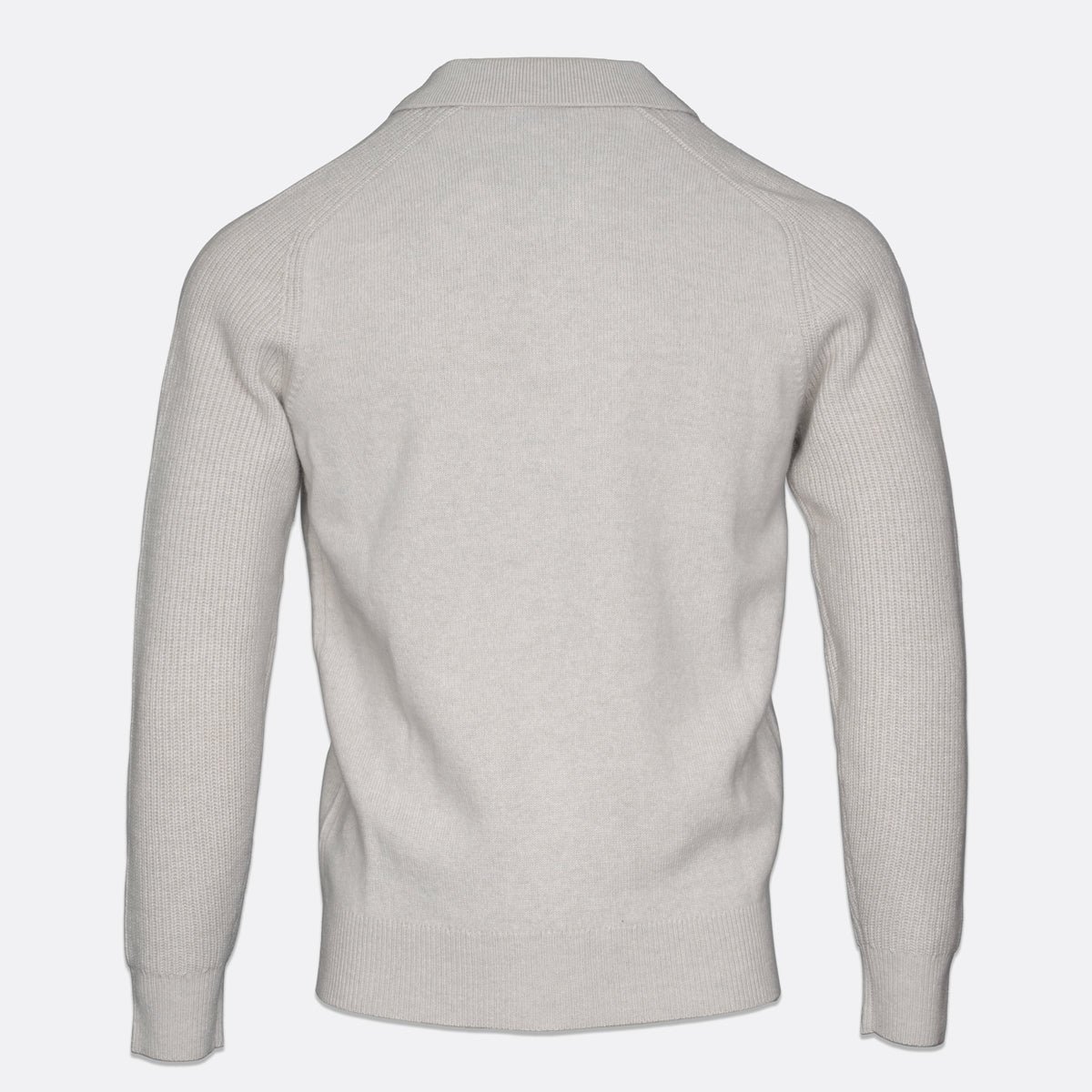 Lambswool Polo Neck Sweater - Ecru - Image 2