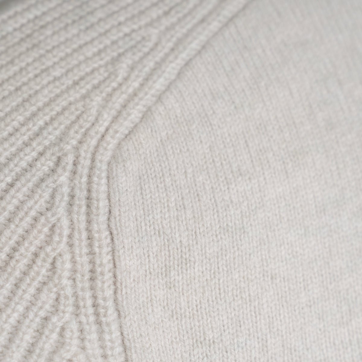 Lambswool Polo Neck Sweater - Ecru - Image 3