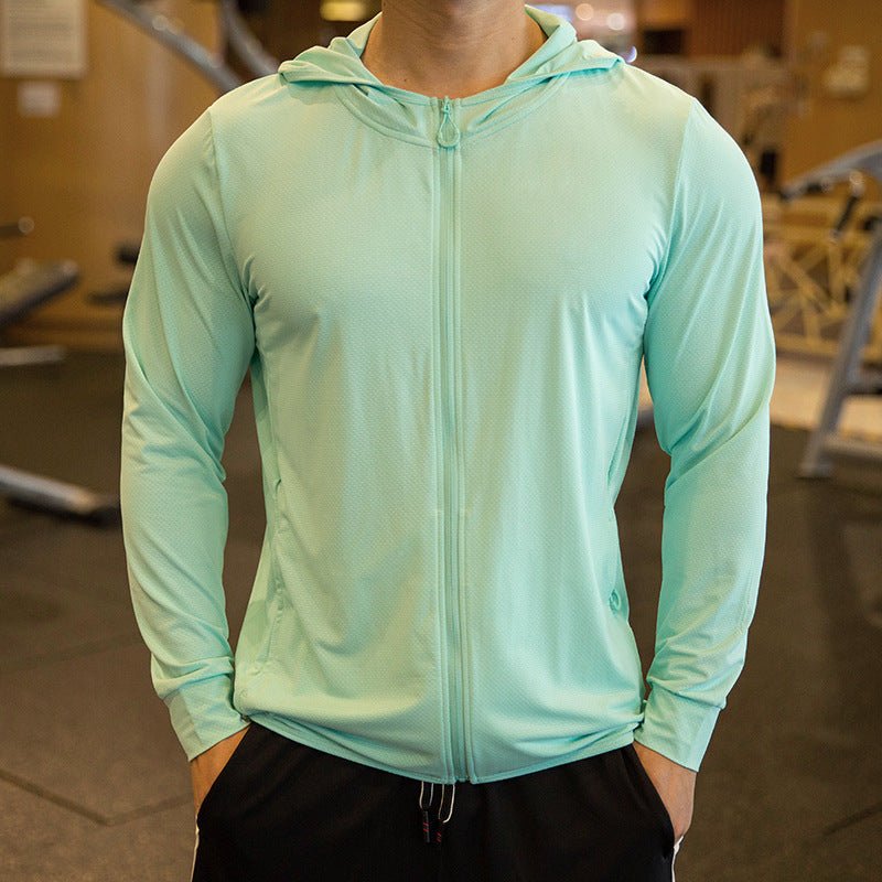 Sunscreen Men's Thin Sports Fitness Jacket Track And Field Training Suit - Image 6