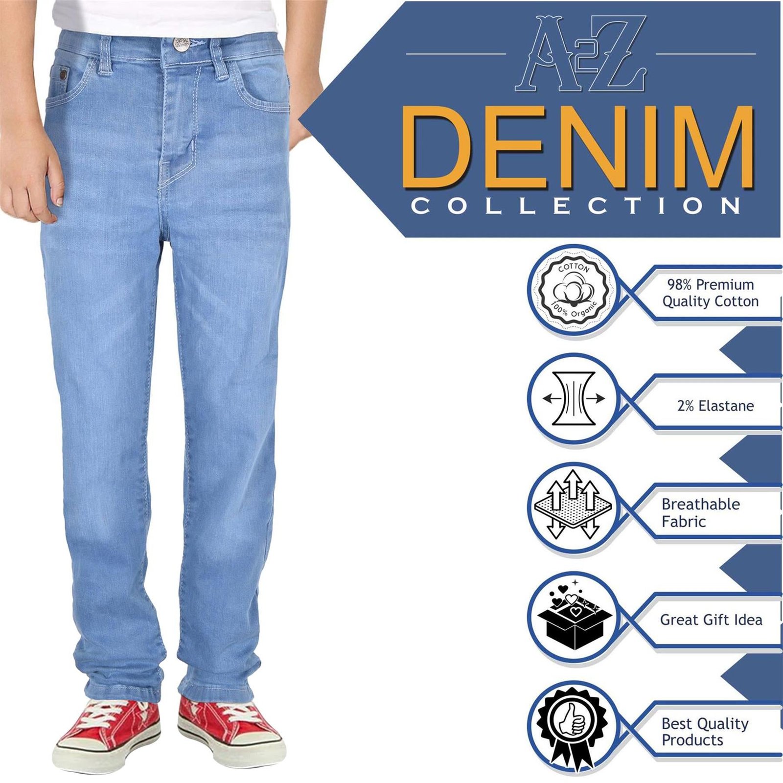 A2Z 4 Kids Boys Relaxed Straight Fit Cut Jeans for Teens Cotton Jean Age 5-13 Yr - Image 16