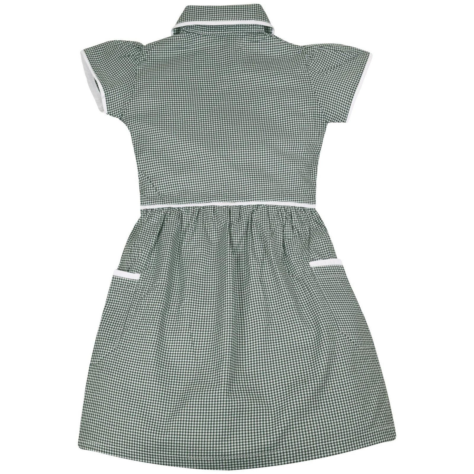 Kids Girls Gingham School Dress Check Dresses With Matching Scrunchies 2-14 - Image 10