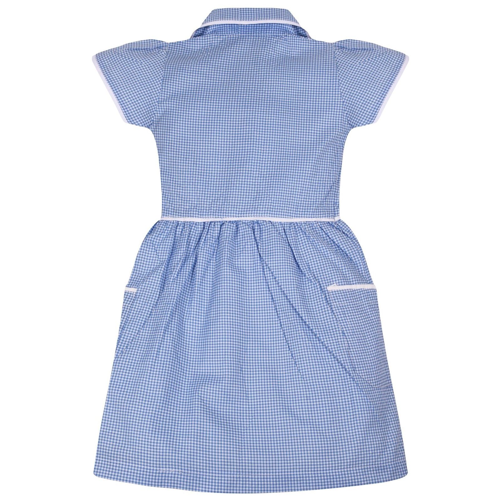Kids Girls Gingham School Dress Check Dresses With Matching Scrunchies 2-14 - Image 4