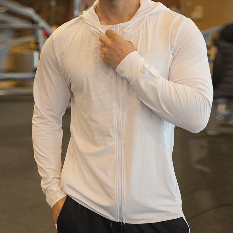 Sunscreen Men's Thin Sports Fitness Jacket Track And Field Training Suit - Image 3
