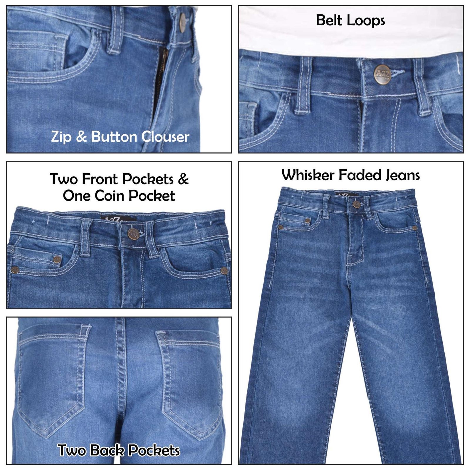 A2Z 4 Kids Boys Relaxed Straight Fit Cut Jeans for Teens Cotton Jean Age 5-13 Yr - Image 11