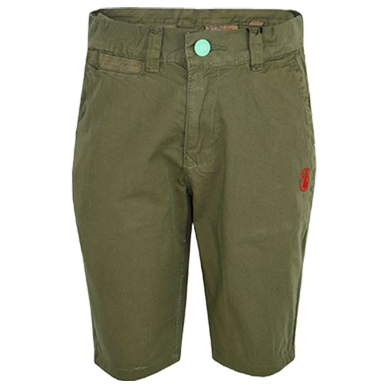 Boys Summer Cotton Shorts Olive Chino Knee Length