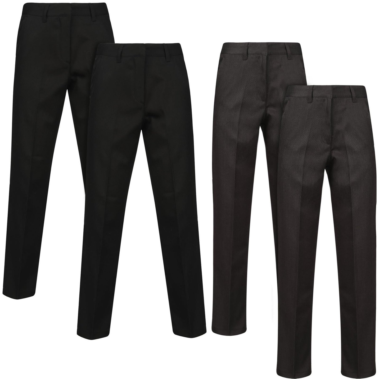 A2Z 4 Kids Girls Teens Uniform Pants 2 Pack Regular Fit Back to School Trousers