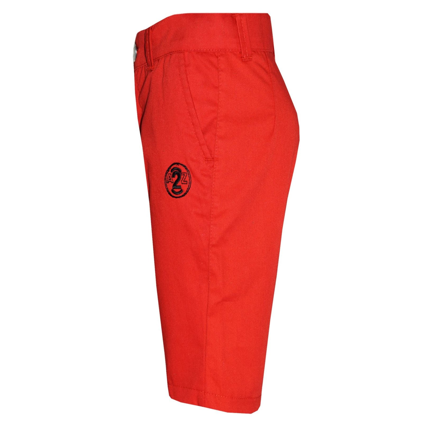 Boys Summer Cotton Shorts Red Chino Knee Length - Image 3