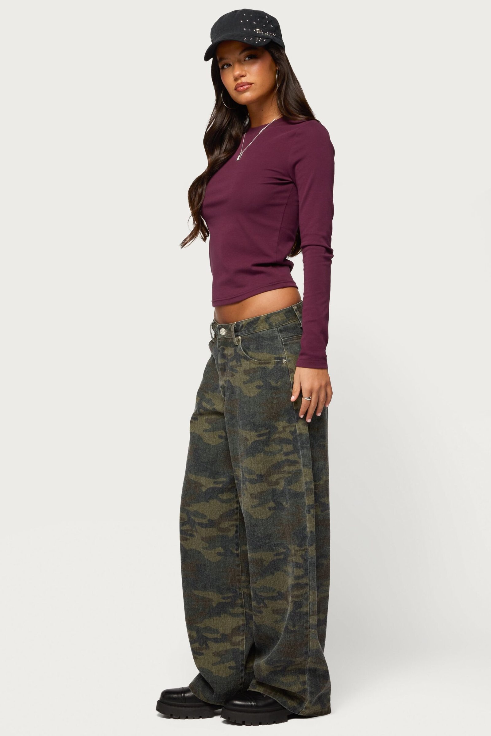 Anna Camo Low Rise Baggy Jeans - Image 5