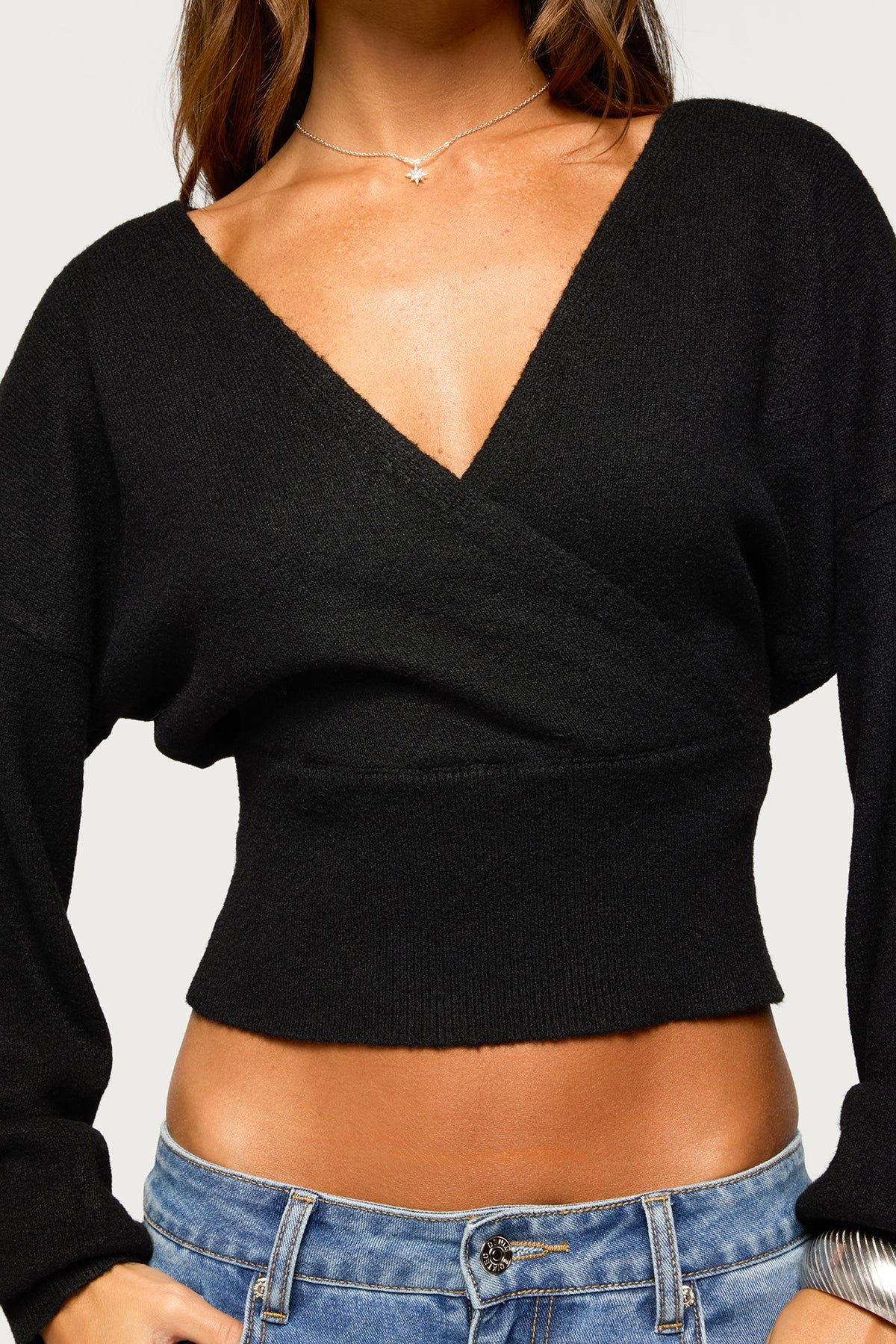 Lillia V Neck Wrap Sweater - Image 4