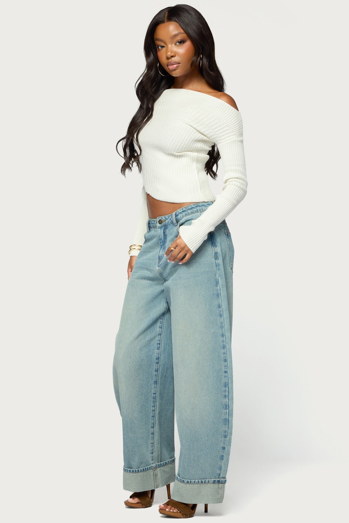 Celea Off Shoulder Knit Sweater - Image 4