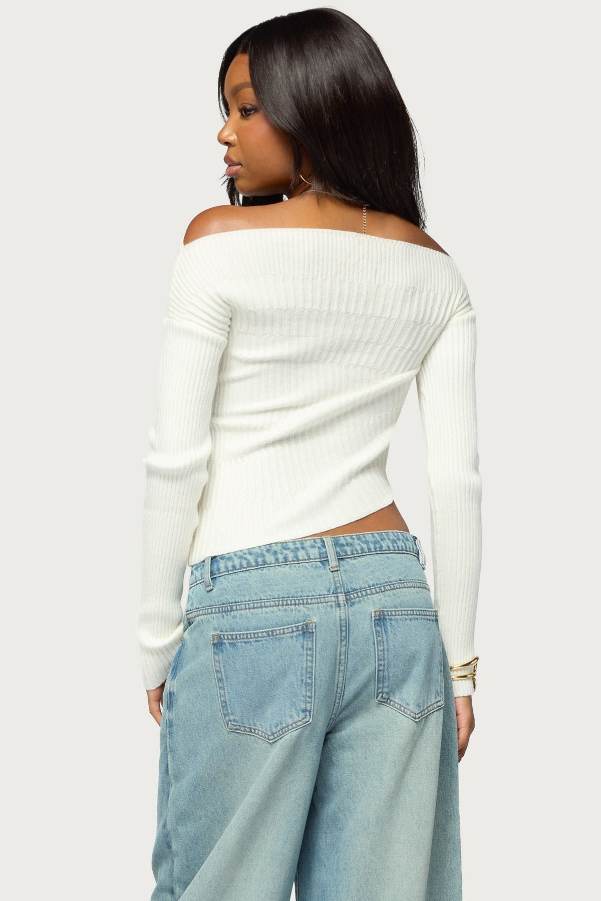 Celea Off Shoulder Knit Sweater - Image 5